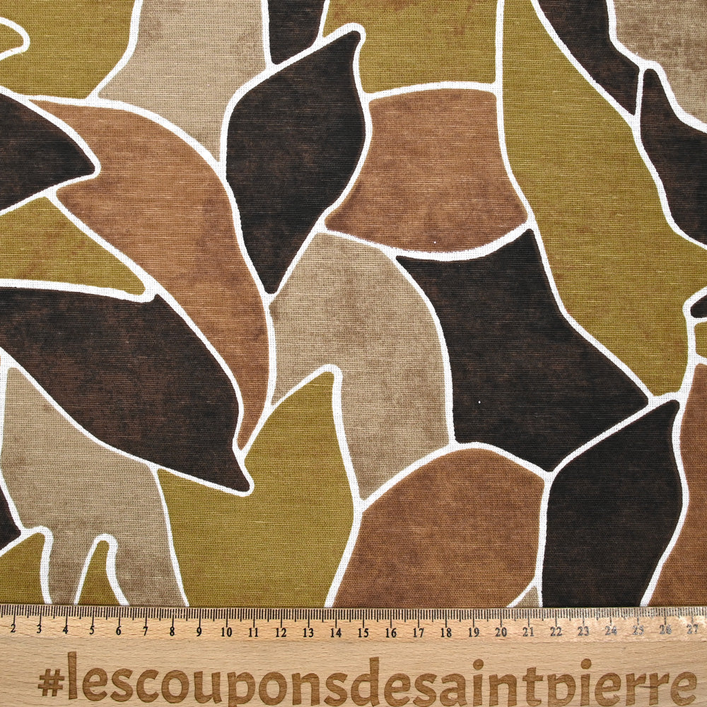 Polycoton imprimé forme marron et kaki - Image 5