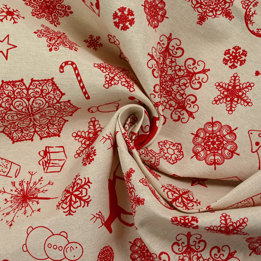 Polycoton imprimé la magie de Noël fond beige - Image 2