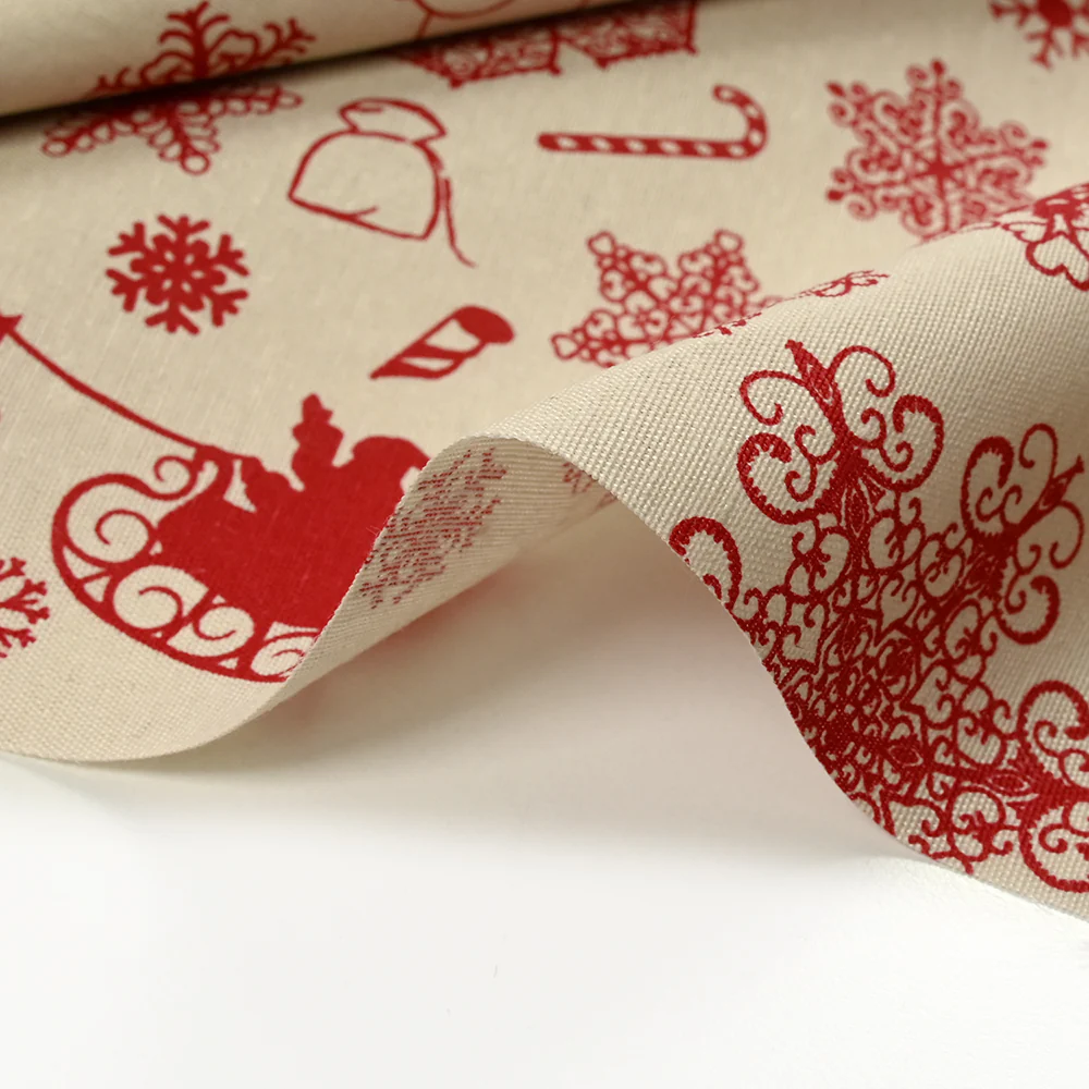 Polycoton imprimé la magie de Noël fond beige - Image 5