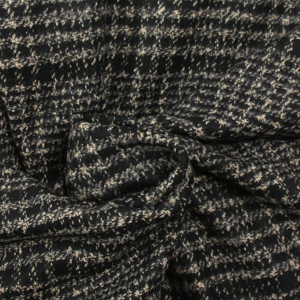 Polyester cardé Fyona beige et noir - Image 2
