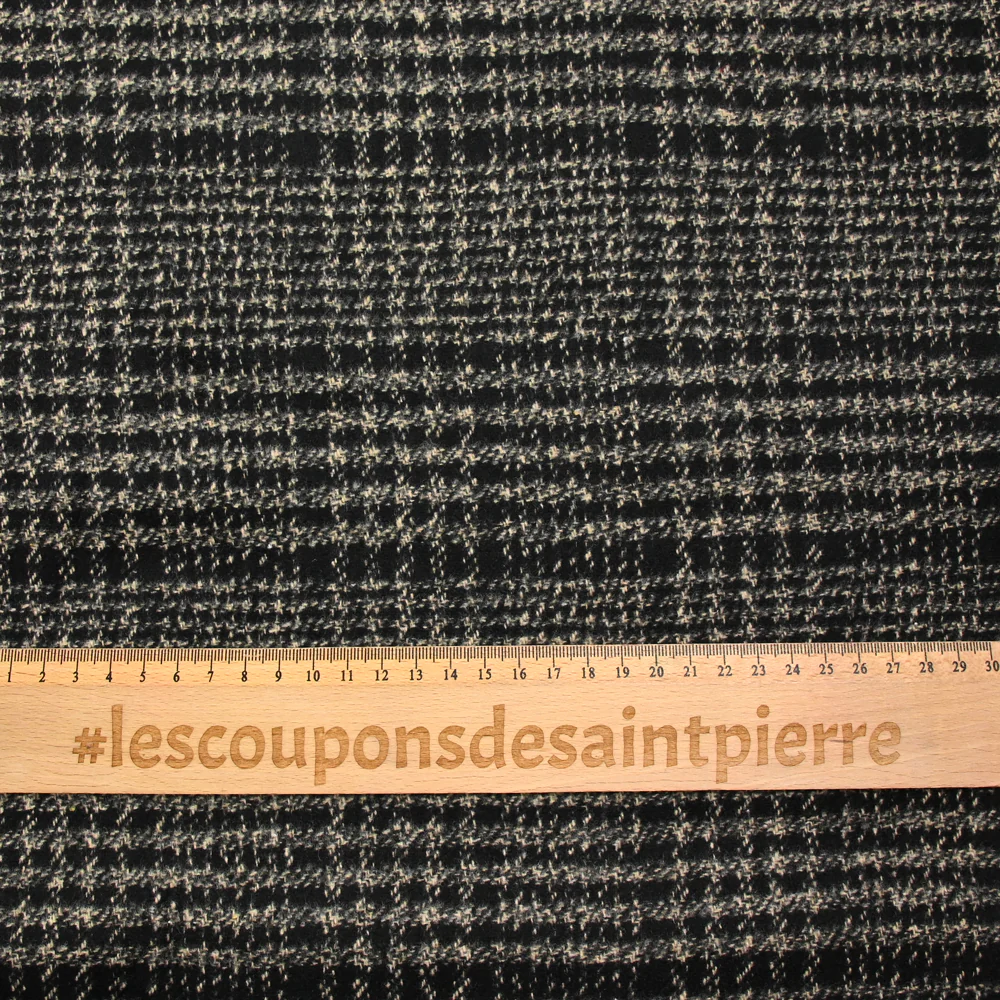Polyester cardé Fyona beige et noir - Image 3