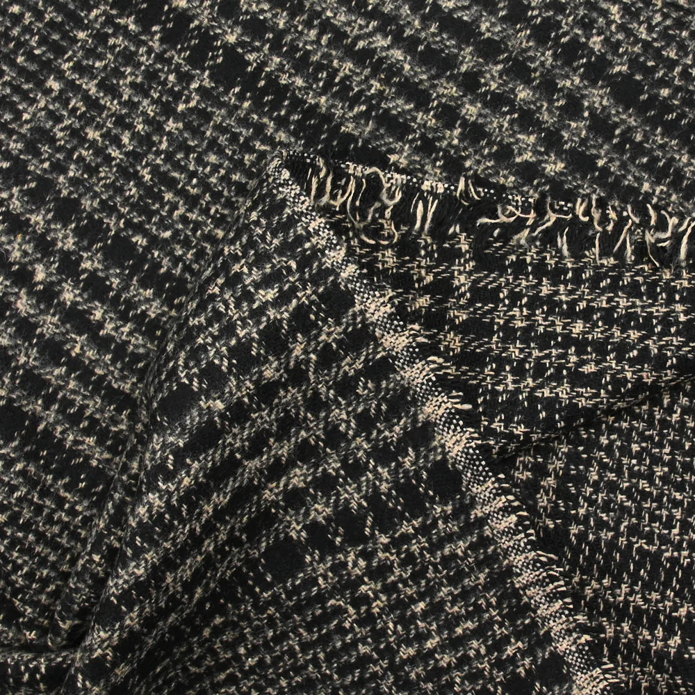 Polyester cardé Fyona beige et noir - Image 4