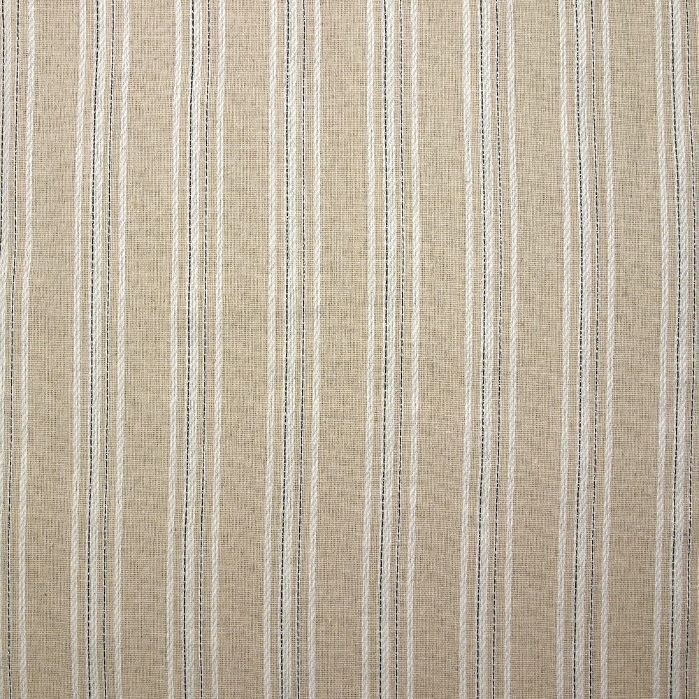 Polyester et lin à rayures lurex argent Margot fond naturel - Image 4