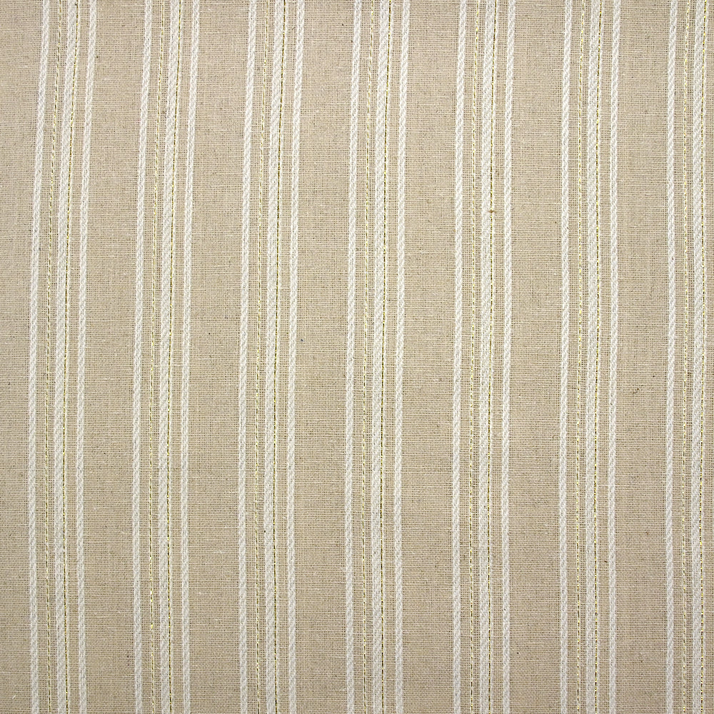 Polyester et lin à rayures lurex doré Margot fond naturel - Image 4