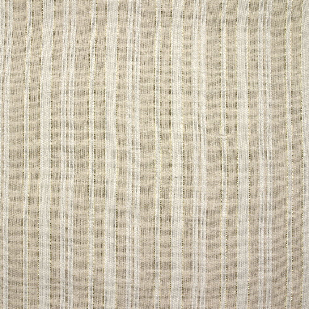 Polyester et lin à rayures lurex doré Mia fond naturel - Image 4