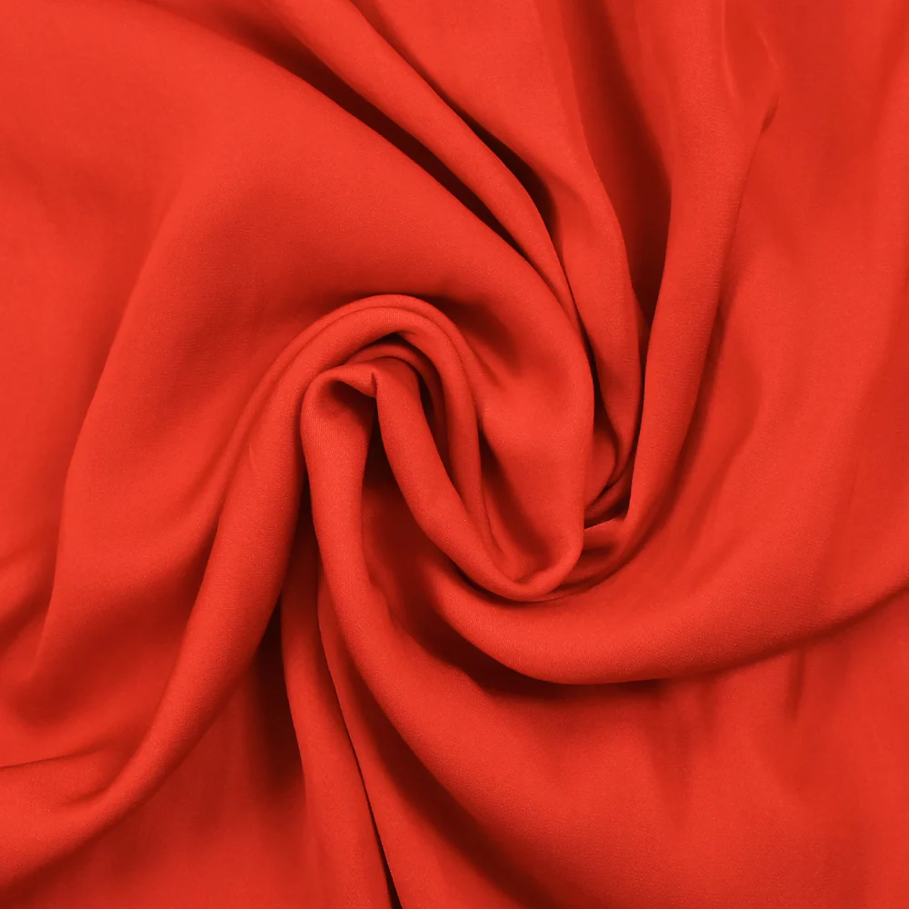 Polyester fluide satiné Alba rouge feu - Image 2