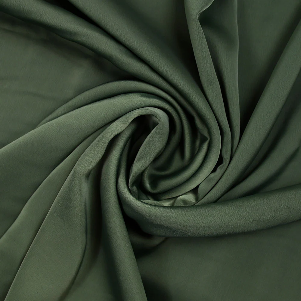 Polyester fluide satiné vert militaire - Image 2
