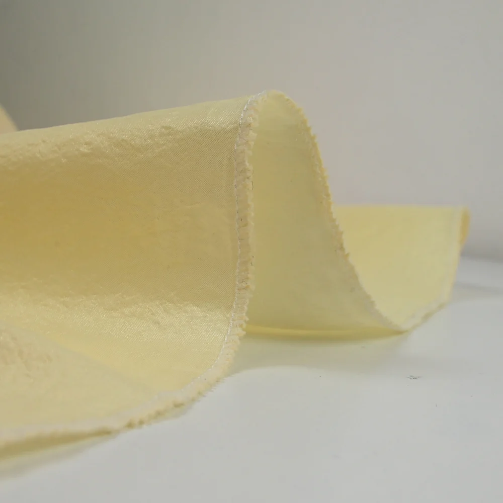 Polyester froissé jaune pâle - Image 4