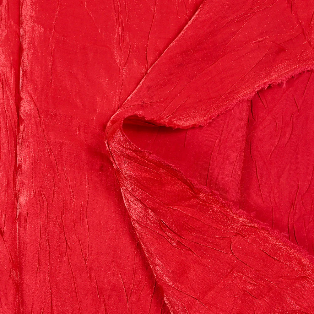 Polyester froissé Romane rouge feu - Image 3