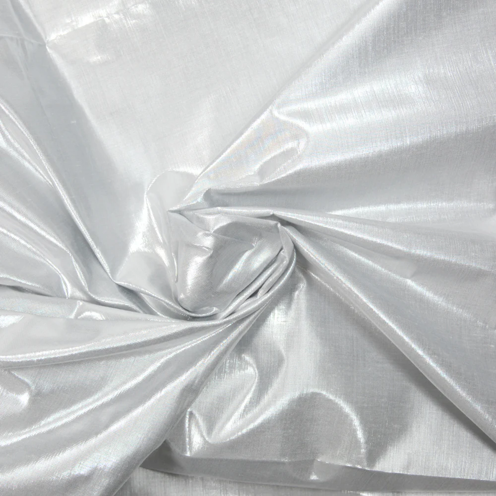 Polyester lamé gris perle - Image 2