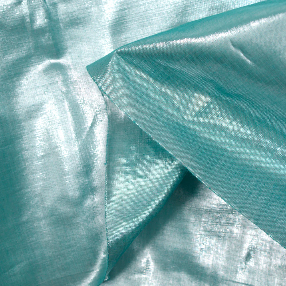 Polyester lamé vert d'eau - Image 3