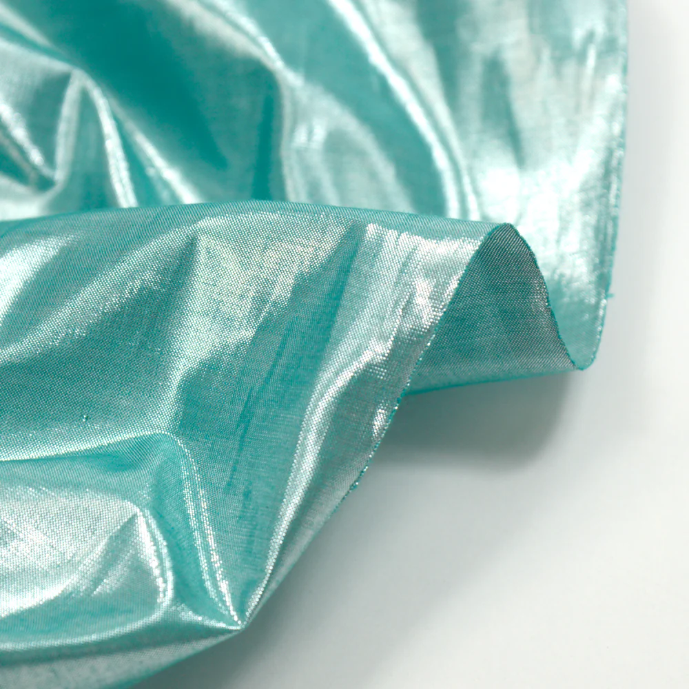 Polyester lamé vert d'eau - Image 4
