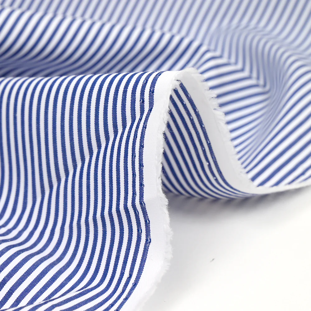 Polyester rayé 2mm marine fond blanc - Image 4