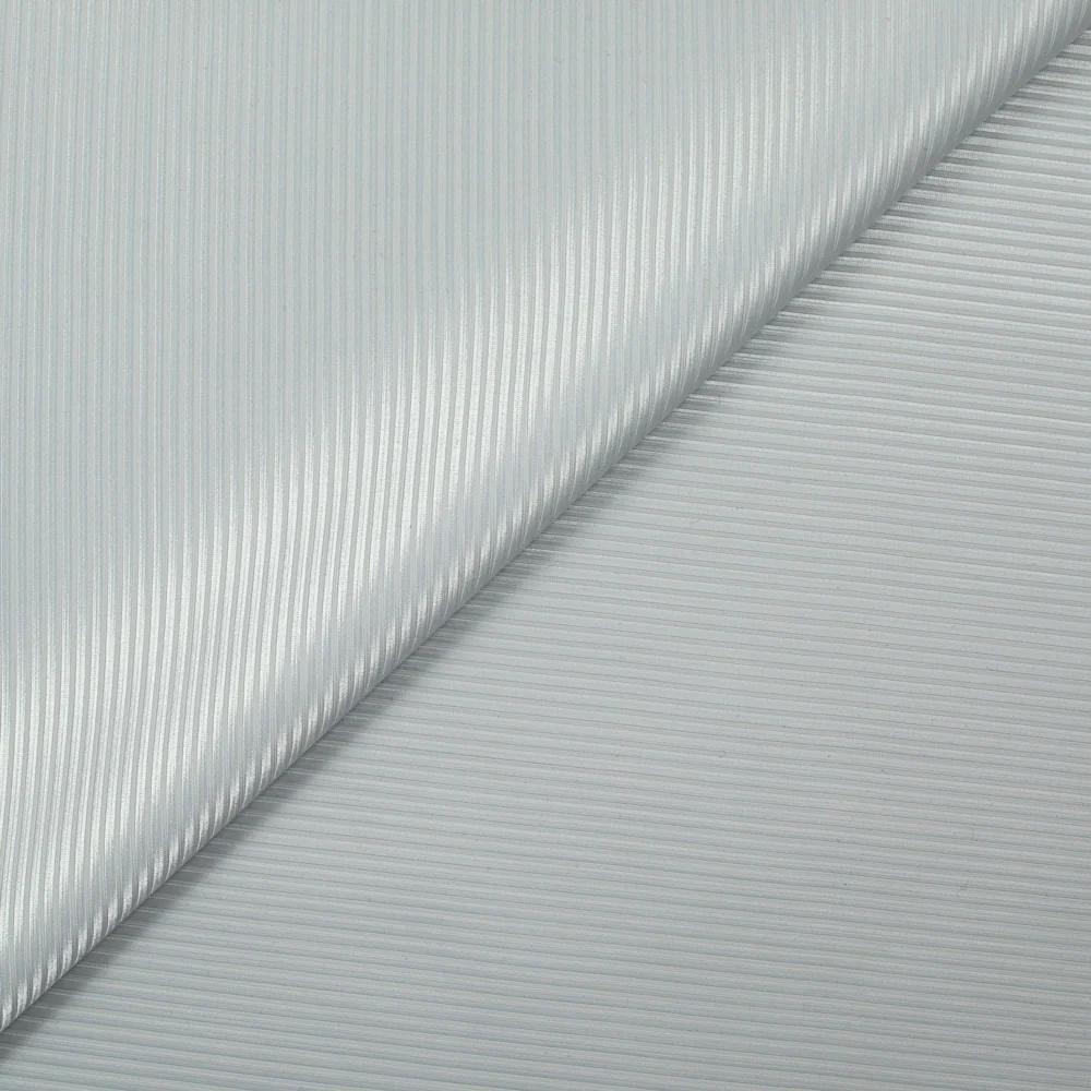 Polyester tissé-teint rayé gris bleuté