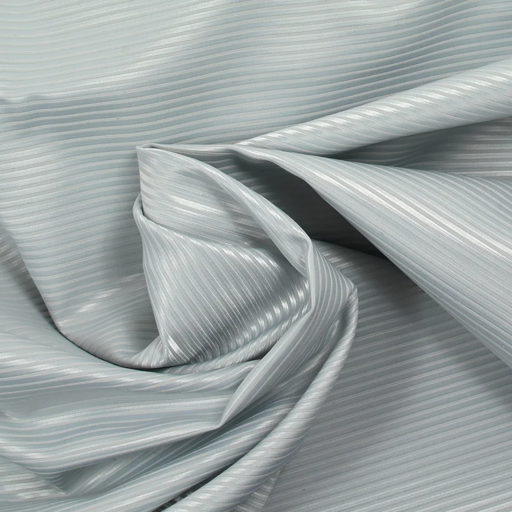 Polyester tissé-teint rayé gris bleuté - Image 2