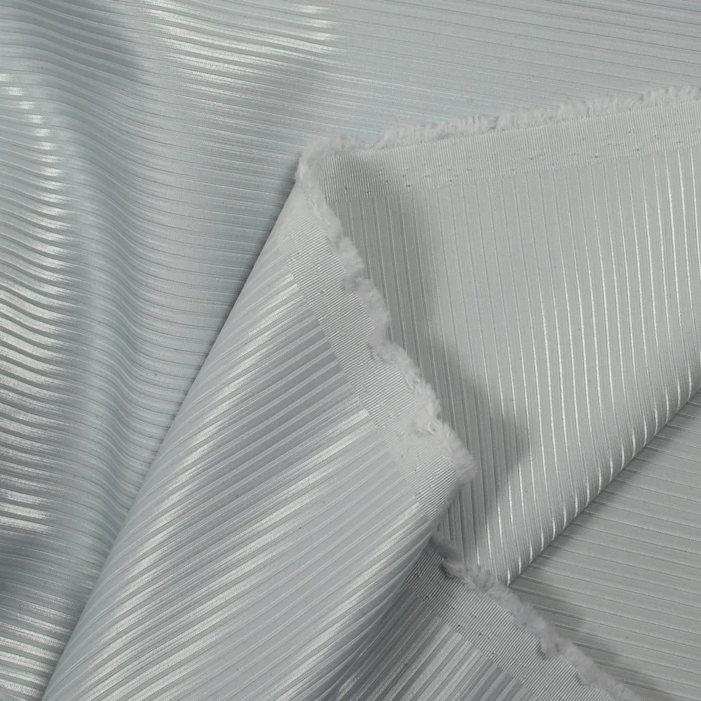 Polyester tissé-teint rayé gris bleuté - Image 3