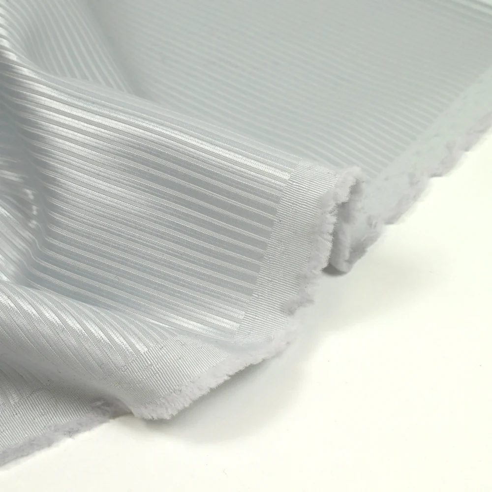 Polyester tissé-teint rayé gris bleuté - Image 4