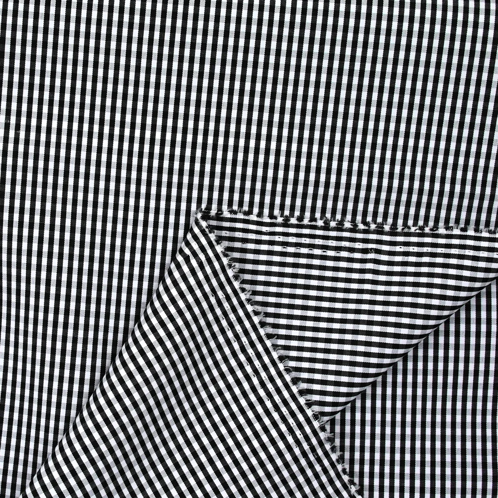 Polyester Vichy 2 mm blanc et noir - Image 4