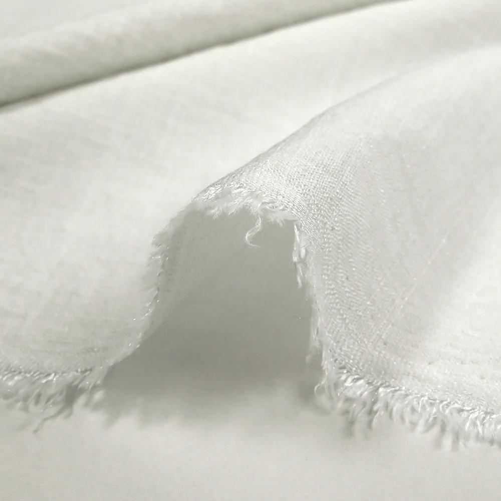 Polyviscose doupionnée irisée blanc cassé - Image 5