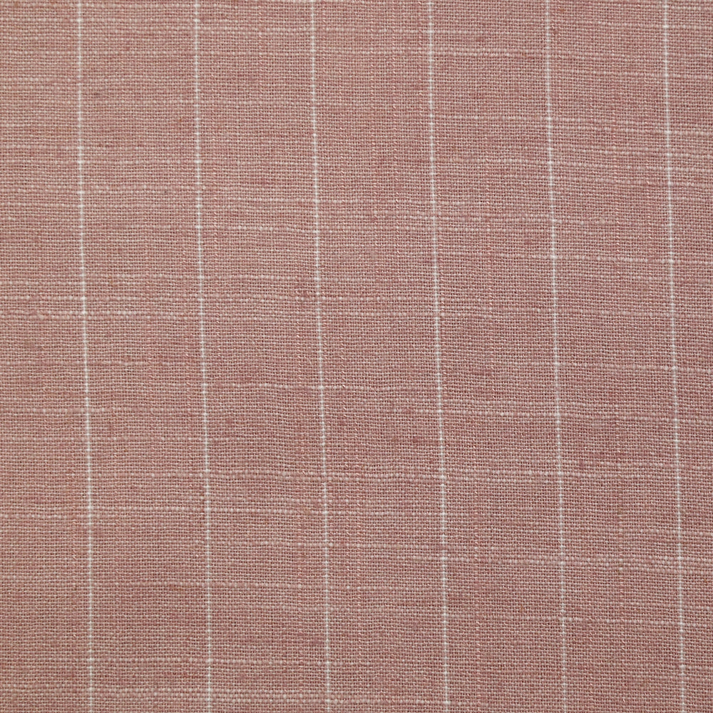 Polyviscose et lin rayé Maud fond rose poudré - Image 5