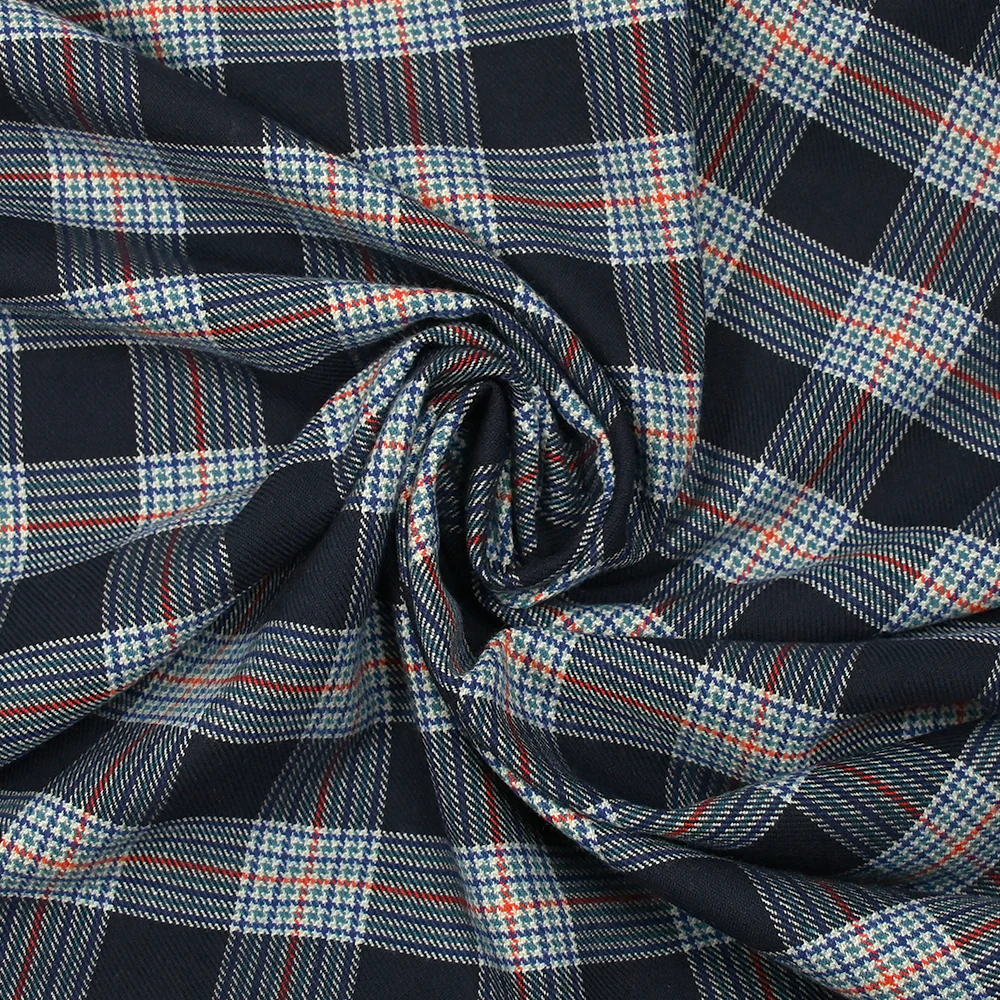 Polyviscose tissée-teinte écossais Eliott fond marine - Image 2