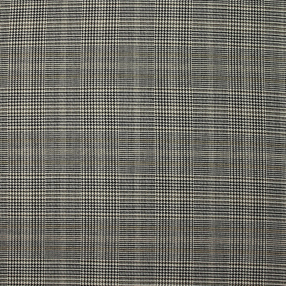 Polyviscose tissée-teinte prince-de-galles noir et blanc ligne beige - Image 4