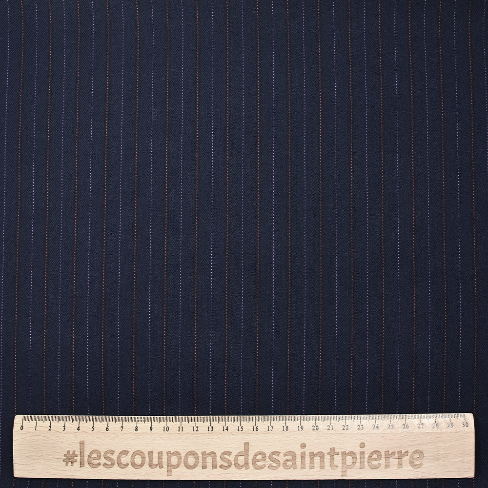 Polyviscose tissée-teinte rayée Mateo fond marine - Image 3