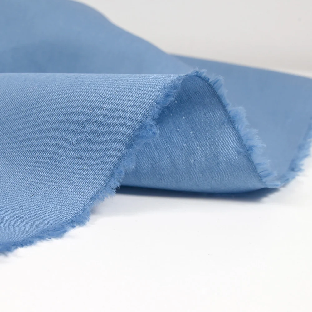 Popeline de coton bleu - Image 4