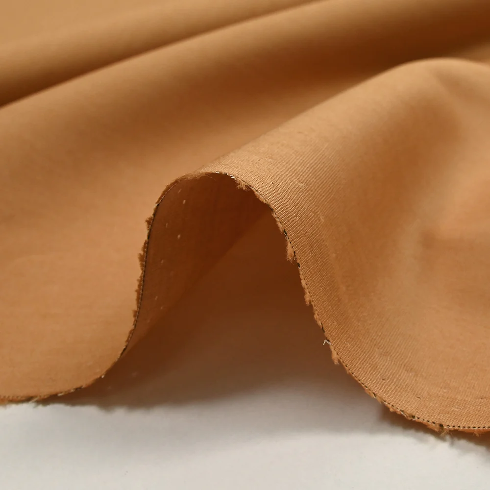 Popeline de coton camel - Image 4