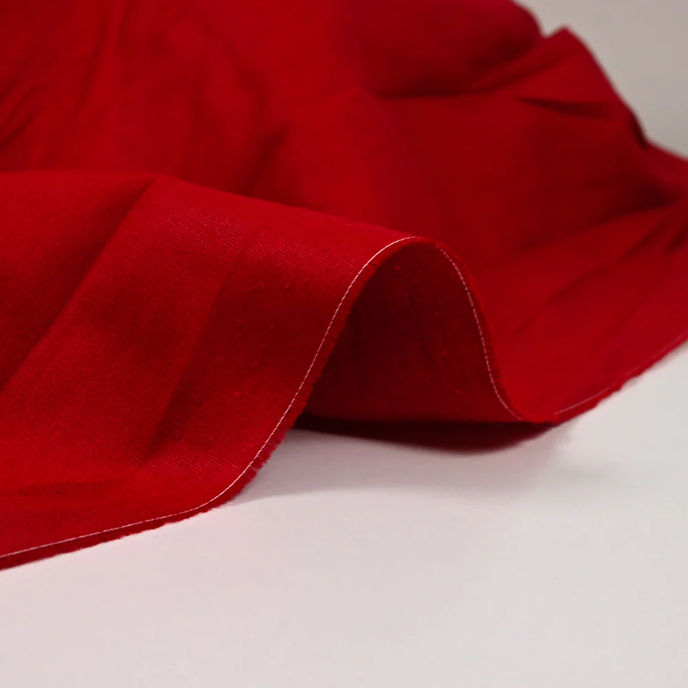 Popeline de coton rouge - Image 4