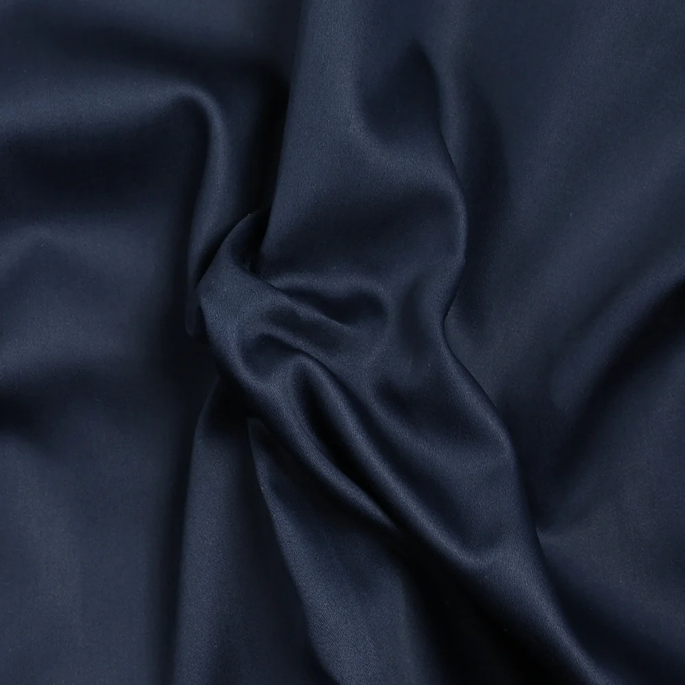 Popeline de coton satinée bleu nuit - Image 3