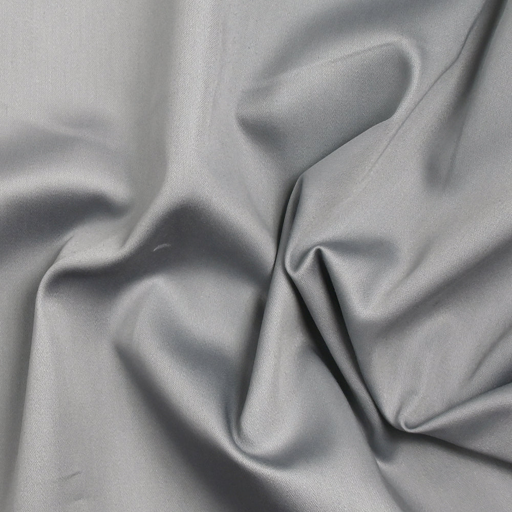 Popeline de coton satinée gris - Image 3