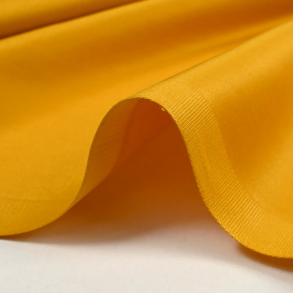 Popeline de coton satinée jaune soleil - Image 5