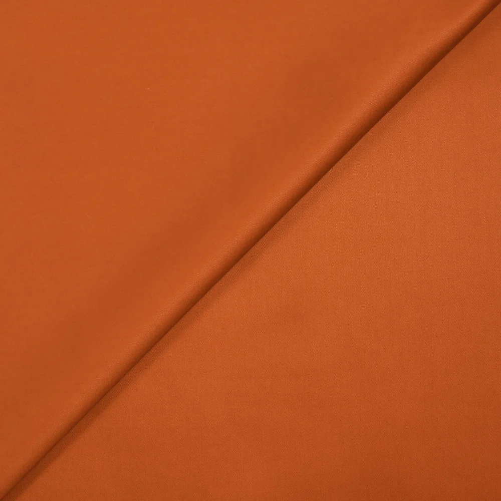 Popeline de coton satinée orange brûlé