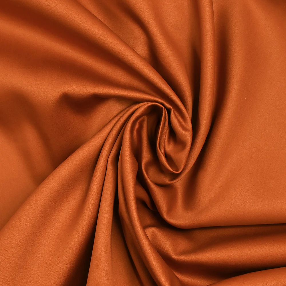 Popeline de coton satinée orange brûlé - Image 2