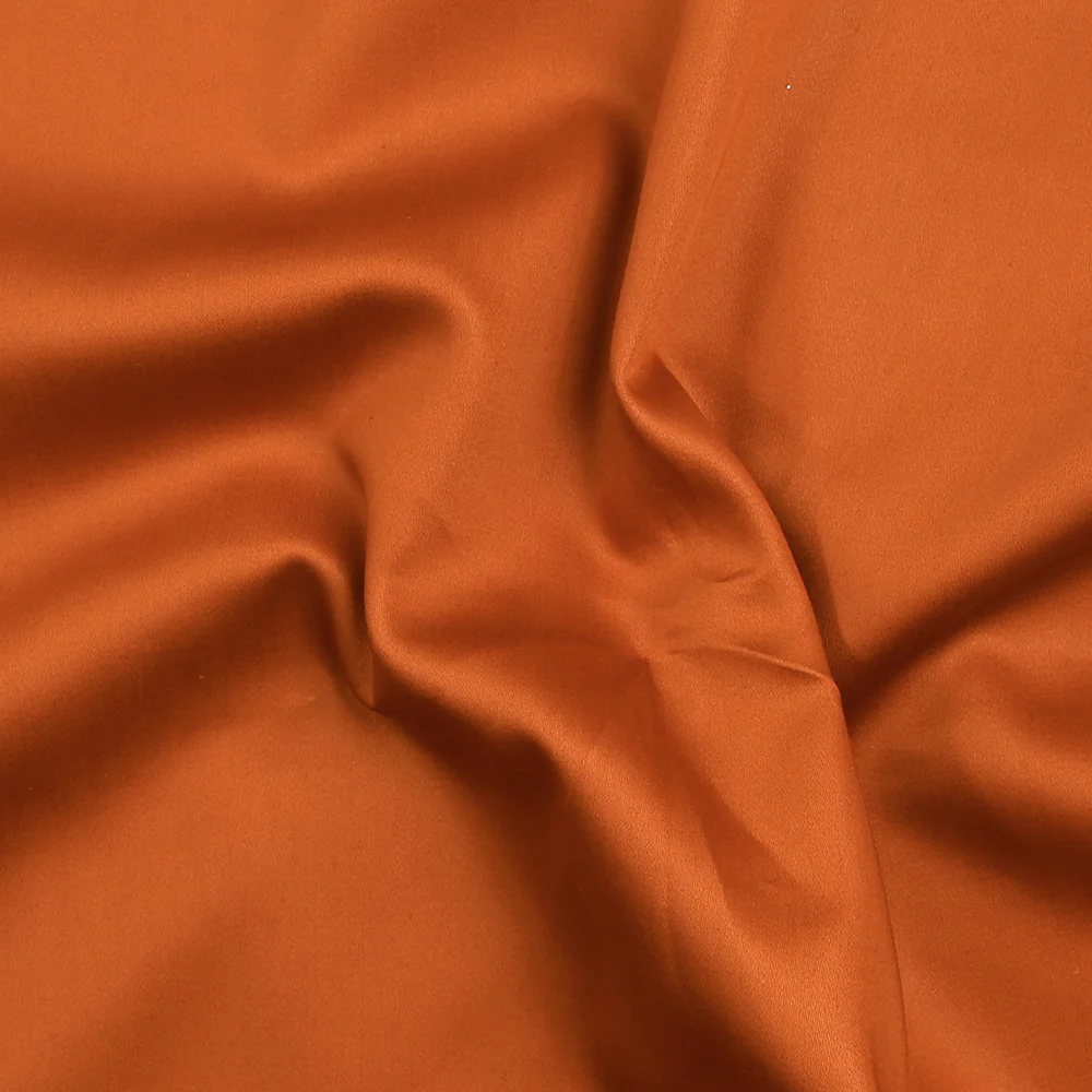 Popeline de coton satinée orange brûlé - Image 3