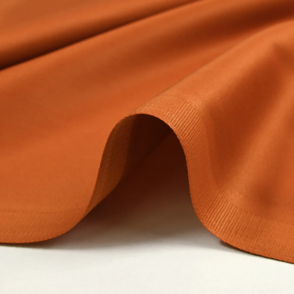 Popeline de coton satinée orange brûlé - Image 5