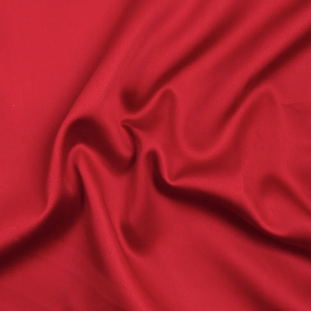 Popeline de coton satinée rouge - Image 3