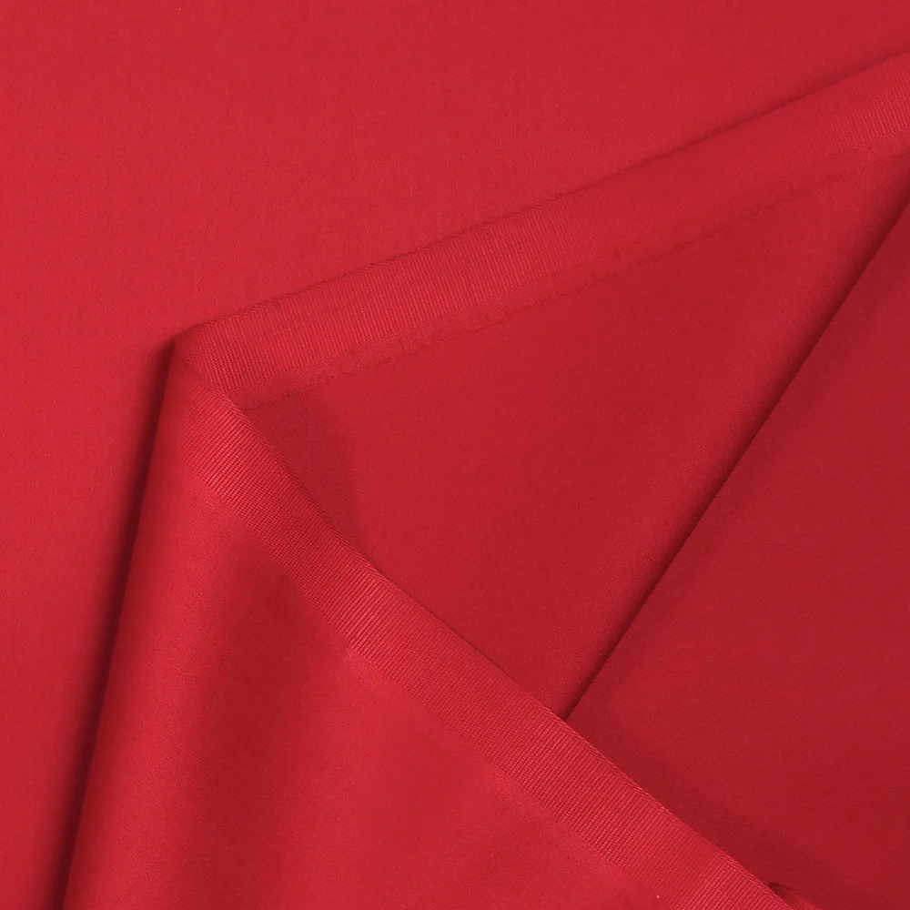 Popeline de coton satinée rouge - Image 4