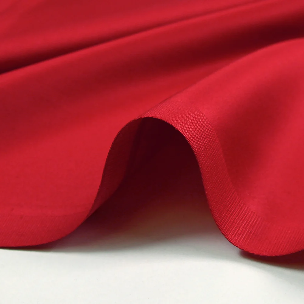 Popeline de coton satinée rouge - Image 5