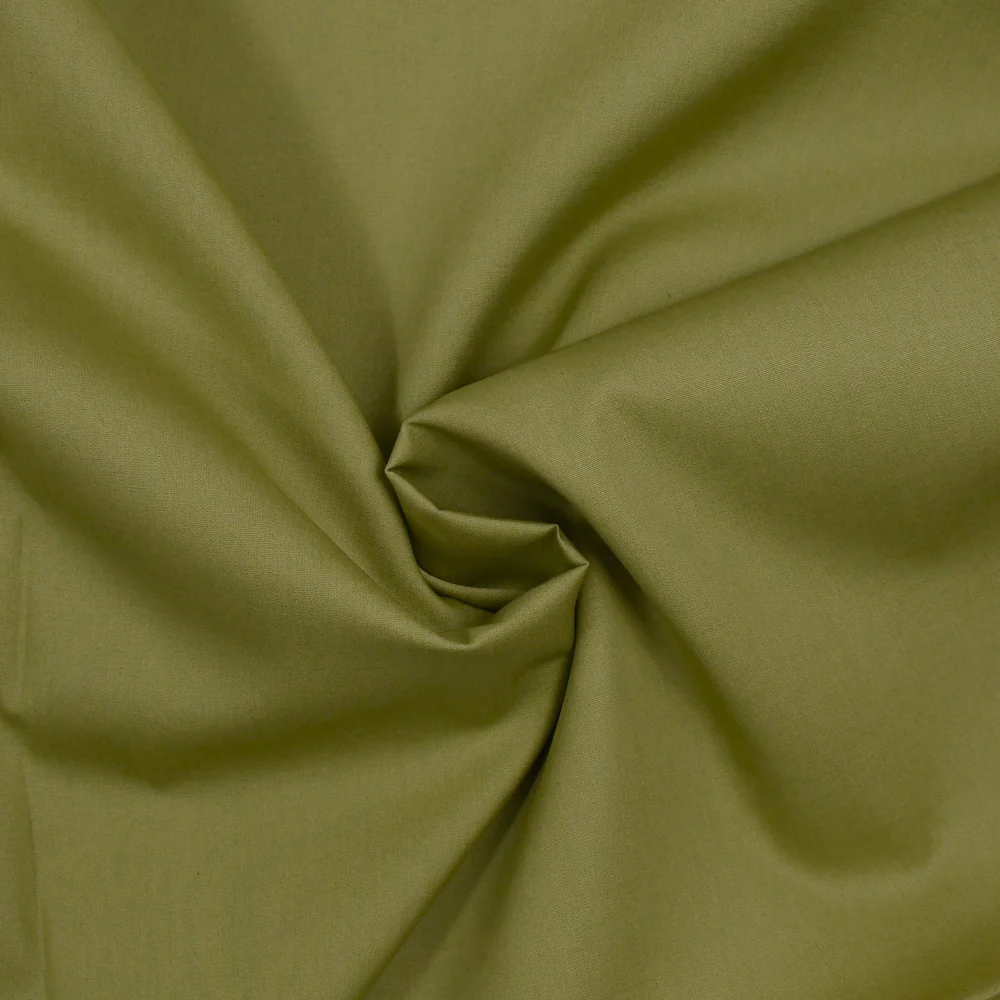 Popeline de coton vert olive - Image 2