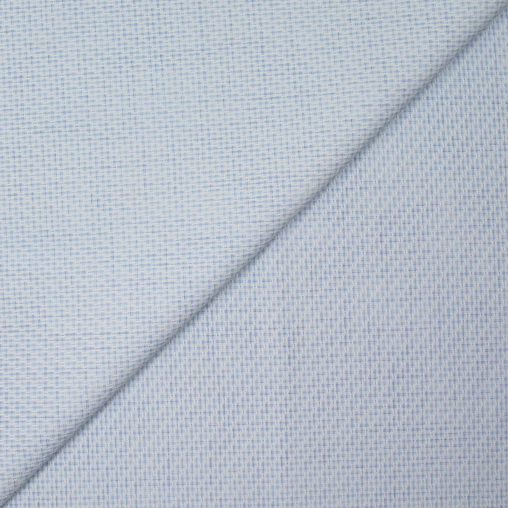 Popeline polycoton fantaisie Gabin bleu