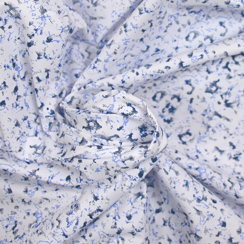 Popeline polycoton imprimée army bleu - Image 2