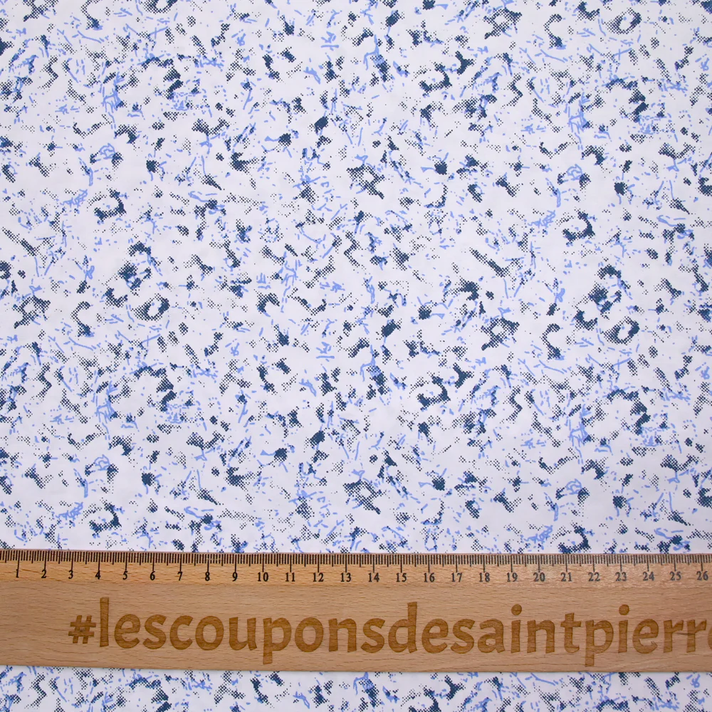 Popeline polycoton imprimée army bleu - Image 3