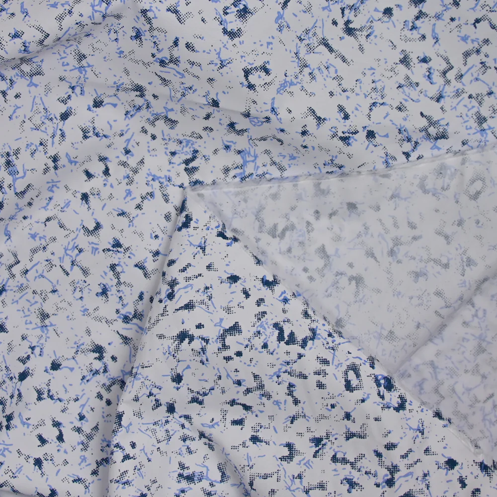 Popeline polycoton imprimée army bleu - Image 5