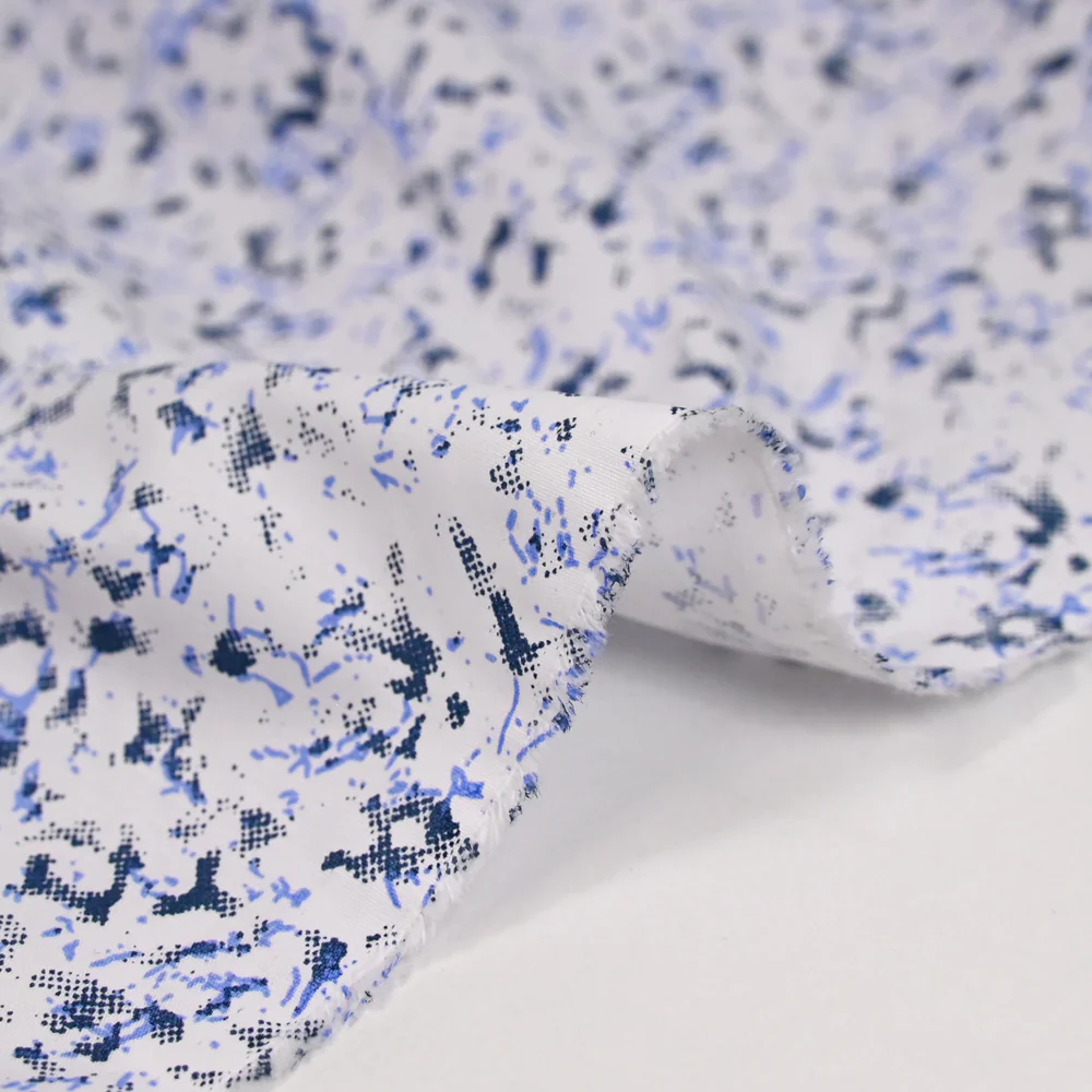 Popeline polycoton imprimée army bleu - Image 6
