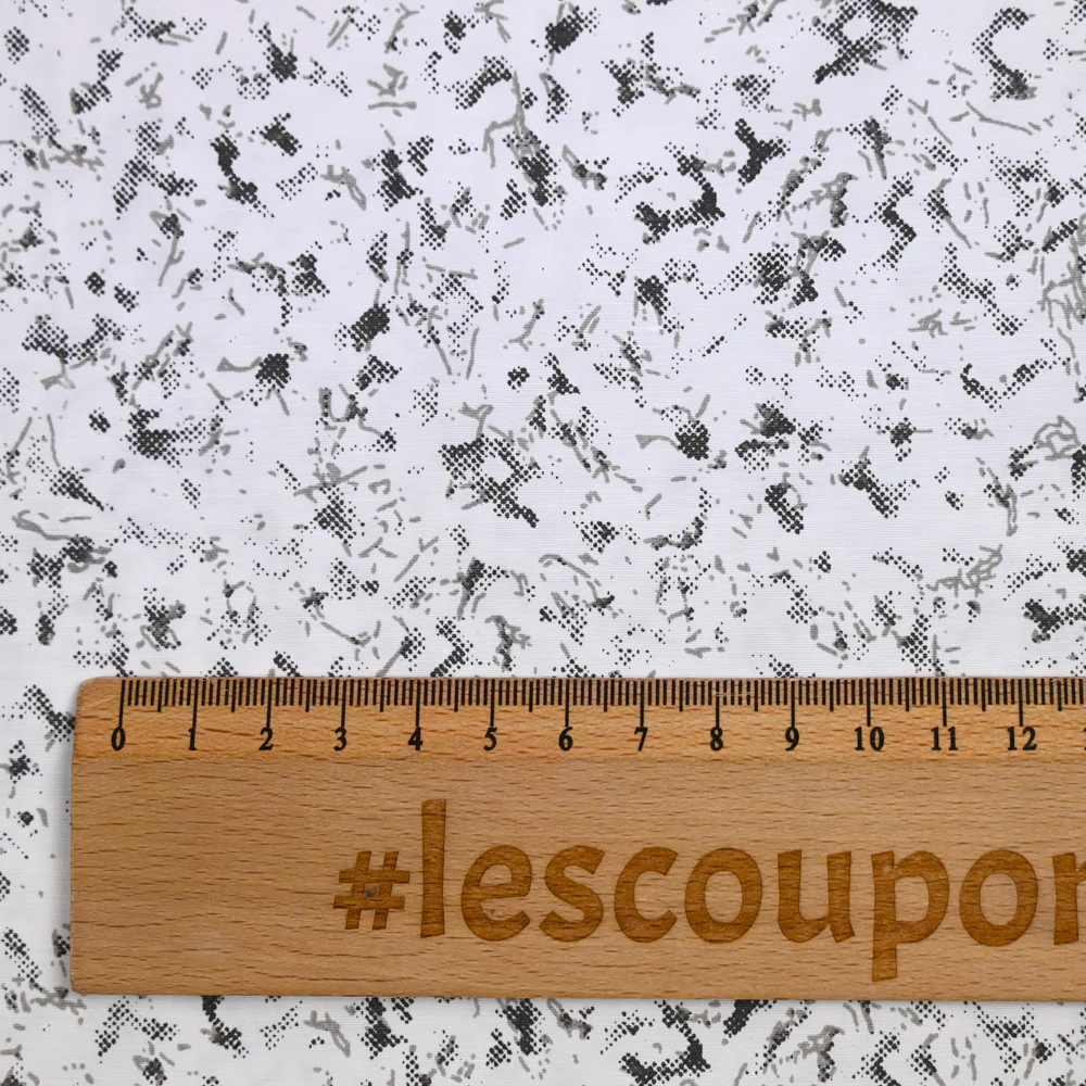 Popeline polycoton imprimée army gris - Image 3