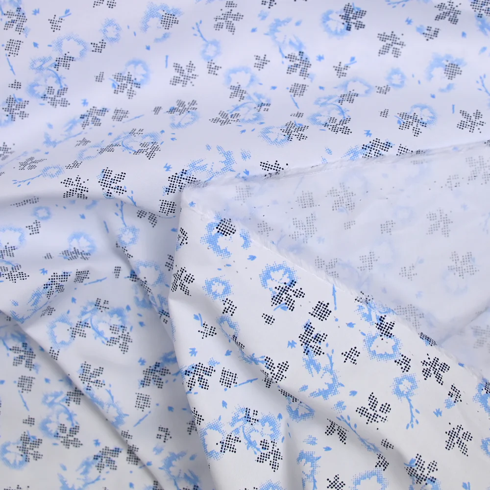 Popeline polycoton imprimée camouflage bleu - Image 4
