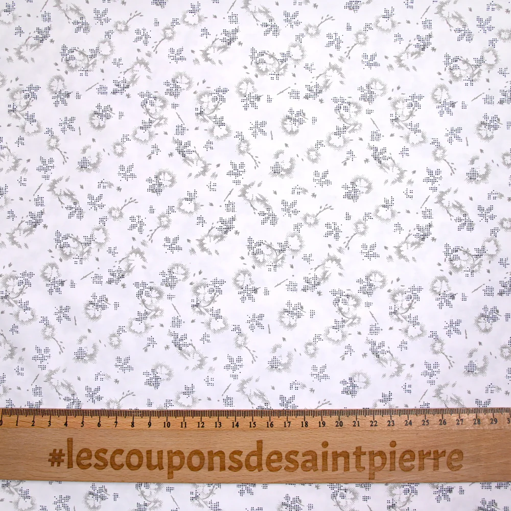 Popeline polycoton imprimée camouflage gris - Image 3