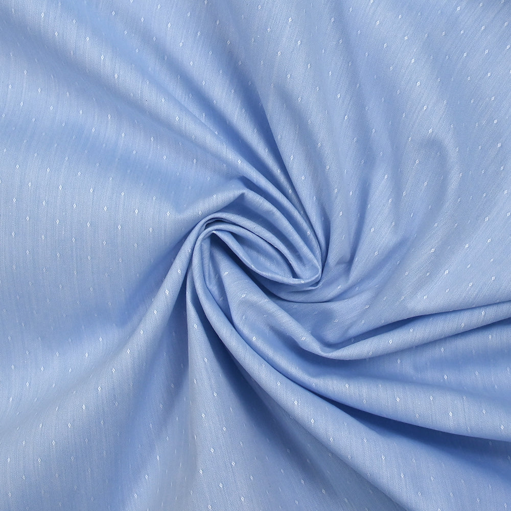 Popeline polycoton jacquard Anatole bleu clair - Image 2